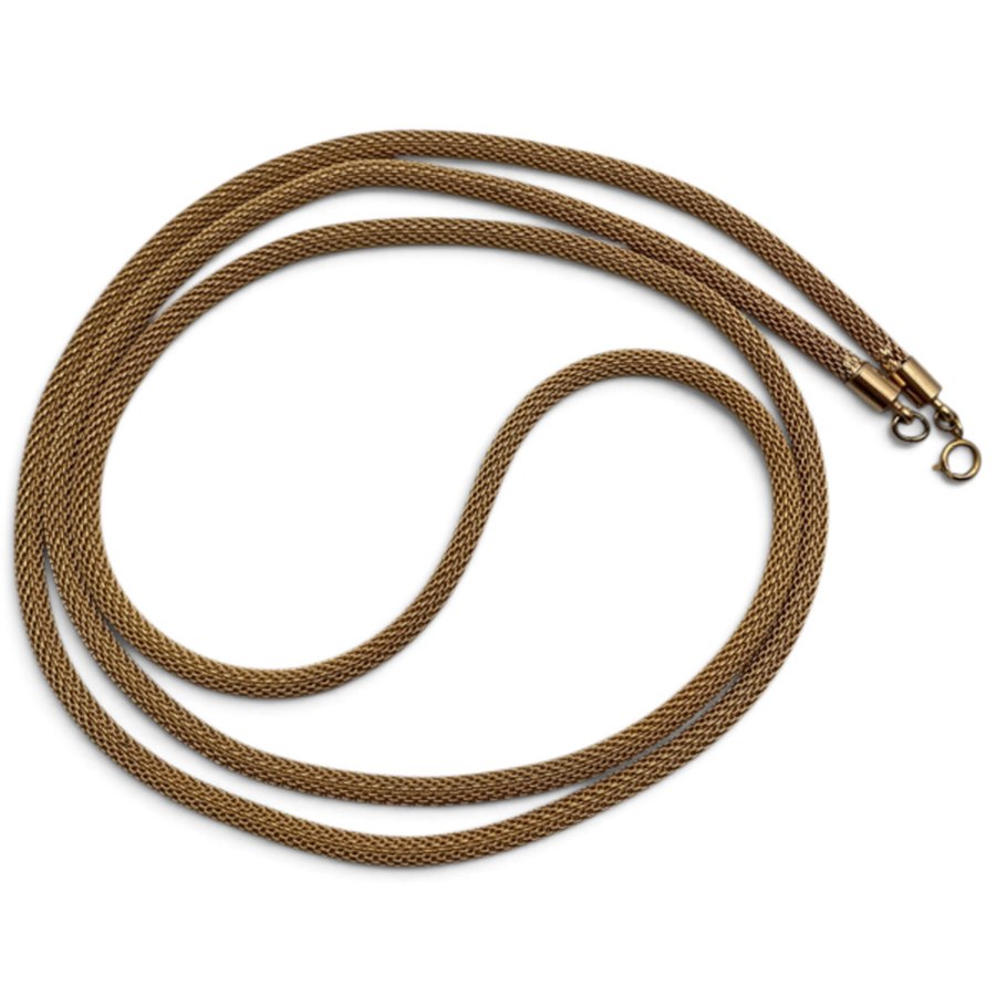 A 14k gold mesh necklace